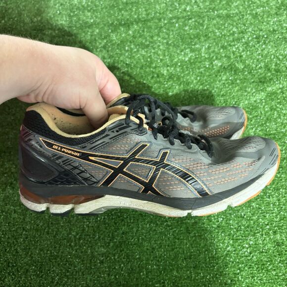 Mens ASICS Gel Pursue Running Walking Sneaker Shoes Mens Size 10 Gray/Orange - Picture 1 of 7